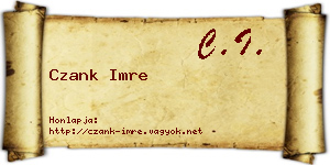 Czank Imre névjegykártya